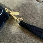 Americana by Sharif Velvet Floral Print Embroidered Large Clutch Black Photo 3