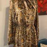 ZARA  Tie Neck Animal Snake Print Midi Dress  Sz Small S EUC Photo 2