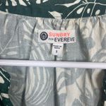 Sundry  for Evereve Every Day Dress Size 1 S Green White Tropical Vacation Resort Photo 4