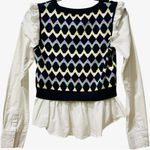 Maeve Anthropologie  Geometric Twofer Sweater Vest Top / Size Small Photo 1