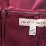 Dress the Population Liv Strapless Ruffled Dress, Burgundy Size S New w/Tag Photo 12