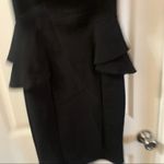 Poetry NWT  Black Strapless Peplum Mini Dress size Medium Photo 4