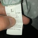 Green polka dot tank top size large crunched shoulders green and white s… Photo 6