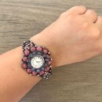 Beaded bracelet watch Silver Photo 0