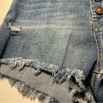 REWASH  High Rise Jean Shorts Women Sz 25 Distressed Denim Frayed Hem Button Fly Photo 2