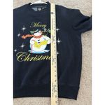 Vintage Retro Merry Christmas Snowman Holiday Crewneck Sweatshirt Size Large Blue Photo 7