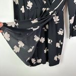 Slate + Willow  Floral Combo Dress‎ Faux Wrap Black Size 4 Photo 3