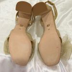 Badgley Mischka Tess Tulle Bow Sandals Heels 6.5 Gold Glitter Party Coquette New Photo 7