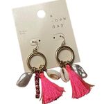 A New Day Cowrie Shell Open Hoop Pink Earrings NWT Photo 4