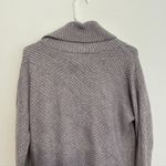 White House | Black Market WHBM Split Neck Zipper Pullover Purple Cream Sweater S Photo 14