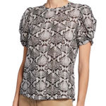 ALC Frank A.L.C. Kati Jersey Tee Snake Print Puff Sleeve Crew Neck Top Size S Photo 0