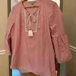Marc New York Marc New‎ York Candy Striped Blouse Size Medium Red/White Photo 0