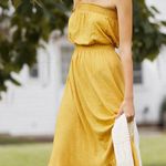 Anthropologie NWT $98 Daily Practice by  Gold Flounced Pullover Maxi Dress XXS Photo 0