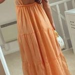 ZARA Voluminous Tiered Maxi Dress Peach Size Medium Photo 1