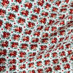 Boden USA BODEN Red Ditsy Floral Print Ruched Front Short Sleeve Jersey V-Neck Top Photo 8