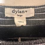 Dylan  tie front stripped long sleeve shirt grey white size L NWT Photo 3