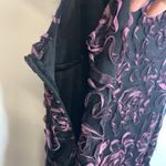 Vintage Lace Mesh Ruffle Sheath Dress Sz Medium Purple Black Photo 7