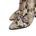 Schutz  Analeah Neutral Snakeskin Leather Knee High Block Heel Boots Size 8.5 Photo 13