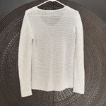 J. McLaughlin Crochet Open Knit Weave Sweater S Gray Metallic Mesh Beachy Mermaid Photo 5