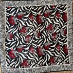 Christian Dior Dior Black and White Zebra Print Scarf VINTAGE 100% SILK Photo 0