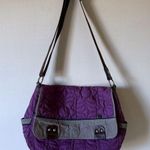 Fossil  Key Per Purple Quilted Messenger Crossbody Bag Purse Tote Photo 0