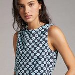 EVA FRANCO x Anthropologie Blue Floral Jacquard Top | L Size L Photo 8