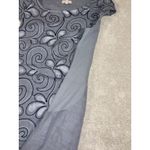 Lina Tomei Linen Cap Sleeve Embroidered Blue Dress Small Pockets‎ Photo 8