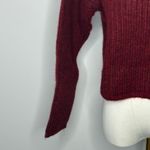 Thakoon Cropped Ripped Burgundy Turtleneck Sweater Womens Size XS KN17 Red Photo 3