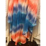 Wrapper  Tie Dye Maxi Dress Orange Blue Halter Neck Women's Size 2X Photo 2