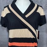 No Boundaries  Women’s Sweater Dress Coral Combo Striped Buckle Wrap Size L NWT Photo 3