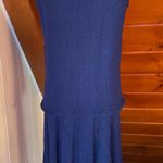 Vintage 60s Navy Blue Handmade Knit Sleeveless Top & Skirt Set sz S Photo 0