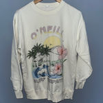 O'Neill  Surf Company Sweatshirt Crewneck Palm Tree Graphic Ivory Small Photo 0