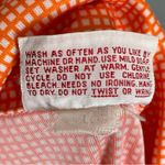 Vintage 70s Blouse Bright Orange Women's Square‎ Buttons Dagger Collar Shirt Top Photo 4