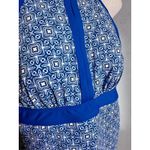 Lands' End  Keyhole Tankini Top Fresh Boreal Blue Tile Pattern Size 10D NWOT!!! Photo 2