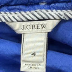 J.Crew Boardwalk Blue Polka Dot 100% Linen Stretchy Pinup Skirt Size 4 Small S Photo 3