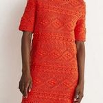 NWT Boden Claudia Knit sweater chunky crochet bobble mini dress orange red fall Size 6 Photo 0