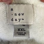 A New Day White Fuzzy Pullover V Neck Sweater Photo 5