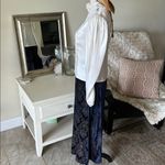 Gunne Sax Vtg 80’s Gunnies cream satin sheer lace Victorian button down feminine blouse M Photo 6