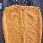 Retrofête Retrofete Orange Maxi Dress Pearl Halter Size Small Sample Photo 5