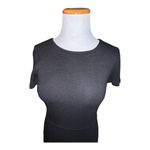 Madewell  Gallerist Black Short Sleeve‎ Modest Sheath Crew Neck Dress Size Small Photo 3