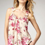 Rebecca Taylor  Silk Rose Garden Pink Sequin Ruffle Blouse Photo 0