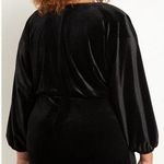 Eloquii Shoulder Pad Velvet Mini Dress in Black Photo 1