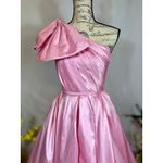 Mac Duggal  One Shoulder Large Bow Pleated Gown Ice Pink 2 Photo 6