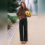 Anthropologie NWT The Colette Faux Leather Full-Length Wide-Leg Pants by Maeve S Photo 2