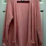 Vermont Country Store Size Medium Cotton Knit Pink Open Front Cozy Cardigan Photo 0