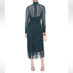Zimmermann MONCUR SHIRRED POLKA-DOT CREPON MIDI DRESS IN TEAL SLIP DRESS Size 0 Photo 1