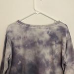 Splendid NEW NWT  Tie Dye Thermal Long Sleeve Sweatshirt Purple White Crewneck S Photo 10