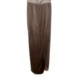 NWT Mandalay Brown Silk Beaded Sequin Maxi Long Gown Evening Formal Dress Size 4 Photo 3