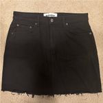 Reformation  Black Denim Raw Hem Mini Skirt Medium Size 27 Photo 0