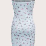Romwe Floral Split Ruched Bust Knot Cami Dress Photo 1